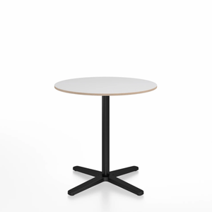 Emeco 2 Inch X Base Cafe Table - Round Coffee Tables Emeco 30" / 76cm Black Powder Coated White Laminate Plywood