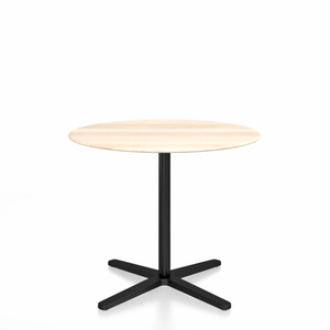 Emeco 2 Inch X Base Cafe Table - Round Coffee Tables Emeco 36 / 91cm Black Powder Coated Accoya (Outdoor Approved)