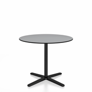 Emeco 2 Inch X Base Cafe Table - Round Coffee Tables Emeco 36 / 91cm Black Powder Coated Grey HPL