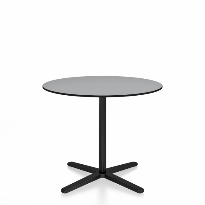 Emeco 2 Inch X Base Cafe Table - Round Coffee Tables Emeco 36 / 91cm Black Powder Coated Grey HPL