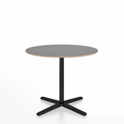 Emeco 2 Inch X Base Cafe Table - Round Coffee Tables Emeco 36 / 91cm Black Powder Coated Grey Laminate Plywood