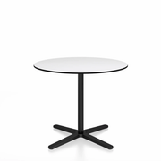 Emeco 2 Inch X Base Cafe Table - Round Coffee Tables Emeco 36 / 91cm Black Powder Coated White HPL