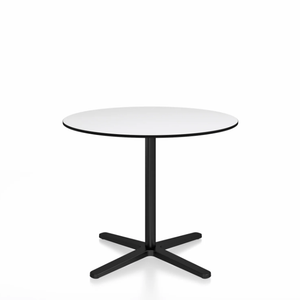 Emeco 2 Inch X Base Cafe Table - Round Coffee Tables Emeco 36 / 91cm Black Powder Coated White HPL