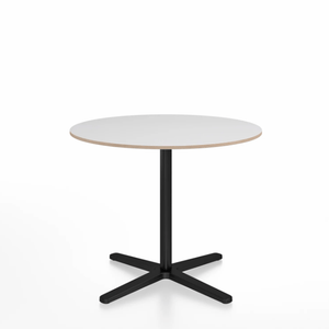 Emeco 2 Inch X Base Cafe Table - Round Coffee Tables Emeco 36 / 91cm Black Powder Coated White Laminate Plywood