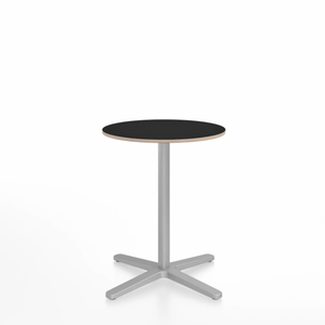 Emeco 2 Inch X Base Cafe Table - Round Coffee Tables Emeco 24" / 60cm Silver Powder Coated Black Laminate Plywood