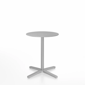 Emeco 2 Inch X Base Cafe Table - Round Coffee Tables Emeco 24" / 60cm Silver Powder Coated Hand Brushed Aluminum