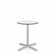 Emeco 2 Inch X Base Cafe Table - Round Coffee Tables Emeco 24" / 60cm Silver Powder Coated White HPL