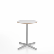 Emeco 2 Inch X Base Cafe Table - Round Coffee Tables Emeco 24" / 60cm Silver Powder Coated White Laminate Plywood