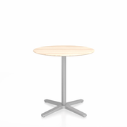 Emeco 2 Inch X Base Cafe Table - Round Coffee Tables Emeco 30" / 76cm Silver Powder Coated Accoya (Outdoor Approved)