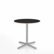 Emeco 2 Inch X Base Cafe Table - Round Coffee Tables Emeco 30" / 76cm Silver Powder Coated Black Laminate Plywood