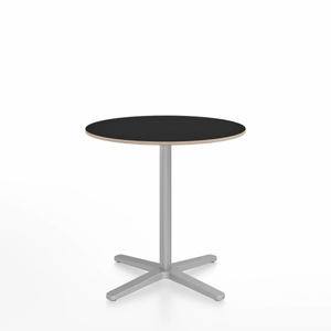Emeco 2 Inch X Base Cafe Table - Round Coffee Tables Emeco 30" / 76cm Silver Powder Coated Black Laminate Plywood