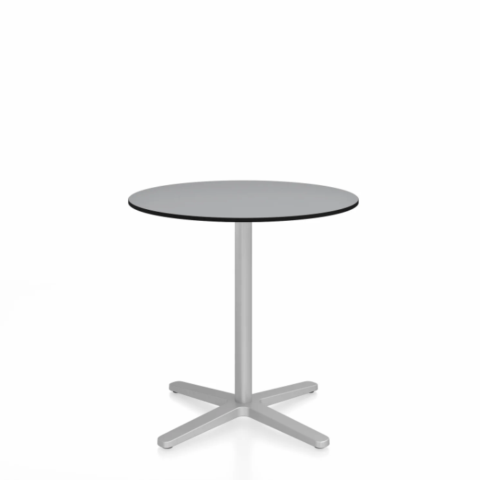 Emeco 2 Inch X Base Cafe Table - Round Coffee Tables Emeco 30&quot; / 76cm Silver Powder Coated Grey HPL