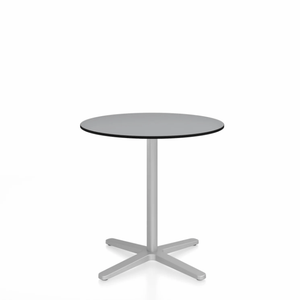 Emeco 2 Inch X Base Cafe Table - Round Coffee Tables Emeco 30" / 76cm Silver Powder Coated Grey HPL