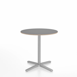 Emeco 2 Inch X Base Cafe Table - Round Coffee Tables Emeco 30" / 76cm Silver Powder Coated Grey Laminate Plywood