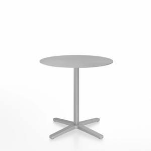 Emeco 2 Inch X Base Cafe Table - Round Coffee Tables Emeco 30" / 76cm Silver Powder Coated Hand Brushed Aluminum