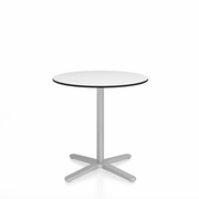 Emeco 2 Inch X Base Cafe Table - Round Coffee Tables Emeco 30" / 76cm Silver Powder Coated White HPL