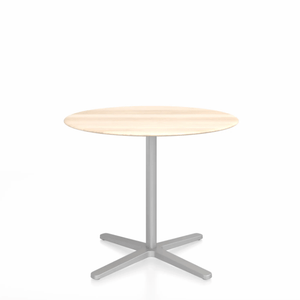 Emeco 2 Inch X Base Cafe Table - Round Coffee Tables Emeco 36 / 91cm Silver Powder Coated Accoya (Outdoor Approved)