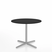 Emeco 2 Inch X Base Cafe Table - Round Coffee Tables Emeco 36 / 91cm Silver Powder Coated Black HPL