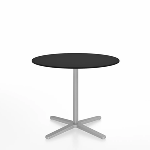 Emeco 2 Inch X Base Cafe Table - Round Coffee Tables Emeco 36 / 91cm Silver Powder Coated Black HPL