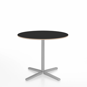 Emeco 2 Inch X Base Cafe Table - Round Coffee Tables Emeco 36 / 91cm Silver Powder Coated Black Laminate Plywood