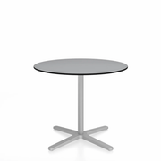 Emeco 2 Inch X Base Cafe Table - Round Coffee Tables Emeco 36 / 91cm Silver Powder Coated Grey HPL