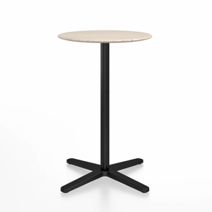 Emeco 2 Inch X Base Counter Table - Round bar seating Emeco 24" / 60cm Black Powder Coated Ash
