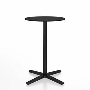 Emeco 2 Inch X Base Counter Table - Round bar seating Emeco 24" / 60cm Black Powder Coated Black HPL