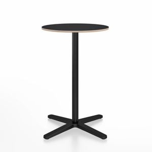 Emeco 2 Inch X Base Counter Table - Round bar seating Emeco 24" / 60cm Black Powder Coated Black Laminate Plywood