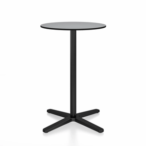 Emeco 2 Inch X Base Counter Table - Round bar seating Emeco 24" / 60cm Black Powder Coated Grey HPL