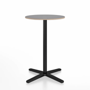 Emeco 2 Inch X Base Counter Table - Round bar seating Emeco 24" / 60cm Black Powder Coated Grey Laminate Plywood