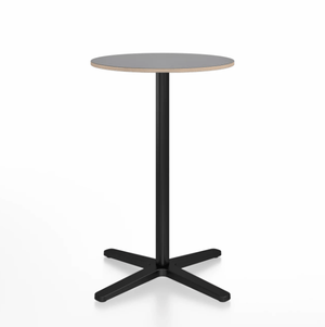 Emeco 2 Inch X Base Counter Table - Round bar seating Emeco 24" / 60cm Black Powder Coated Grey Laminate Plywood