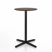Emeco 2 Inch X Base Counter Table - Round bar seating Emeco 24" / 60cm Black Powder Coated Walnut