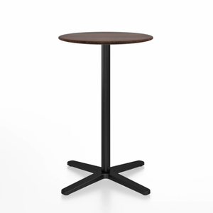 Emeco 2 Inch X Base Counter Table - Round bar seating Emeco 24" / 60cm Black Powder Coated Walnut