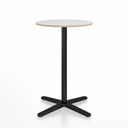 Emeco 2 Inch X Base Counter Table - Round bar seating Emeco 24" / 60cm Black Powder Coated White Laminate Plywood