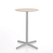 Emeco 2 Inch X Base Counter Table - Round bar seating Emeco 24" / 60cm Silver Powder Coated Ash