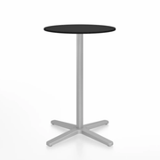 Emeco 2 Inch X Base Counter Table - Round bar seating Emeco 24" / 60cm Silver Powder Coated Black HPL