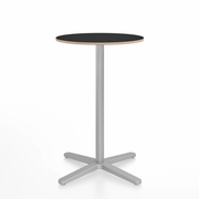 Emeco 2 Inch X Base Counter Table - Round bar seating Emeco 24" / 60cm Silver Powder Coated Black Laminate Plywood