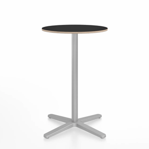Emeco 2 Inch X Base Counter Table - Round bar seating Emeco 24" / 60cm Silver Powder Coated Black Laminate Plywood