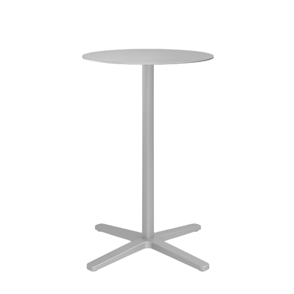Emeco 2 Inch X Base Counter Table - Round bar seating Emeco 24&quot; / 60cm Silver Powder Coated Hand Brushed Aluminum