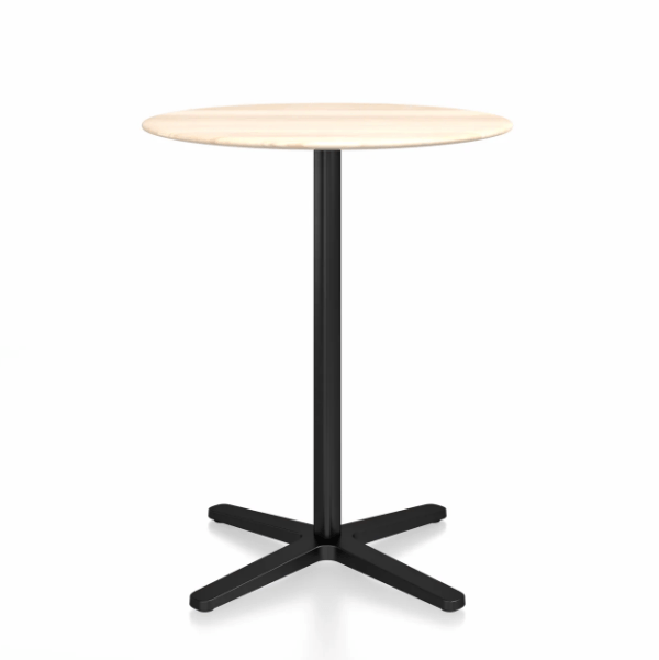 Emeco 2 Inch X Base Counter Table - Round bar seating Emeco 30&quot; / 76cm Black Powder Coated Accoya (Outdoor Approved)
