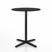Emeco 2 Inch X Base Counter Table - Round bar seating Emeco 30" / 76cm Black Powder Coated Black HPL