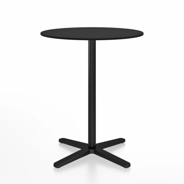 Emeco 2 Inch X Base Counter Table - Round bar seating Emeco 30&quot; / 76cm Black Powder Coated Black HPL