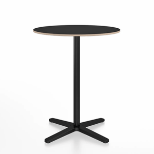Emeco 2 Inch X Base Counter Table - Round bar seating Emeco 30" / 76cm Black Powder Coated Black Laminate Plywood