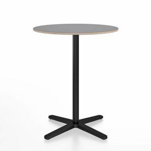 Emeco 2 Inch X Base Counter Table - Round bar seating Emeco 30" / 76cm Black Powder Coated Grey Laminate Plywood