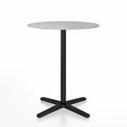 Emeco 2 Inch X Base Counter Table - Round bar seating Emeco 30" / 76cm Black Powder Coated Hand Brushed Aluminum