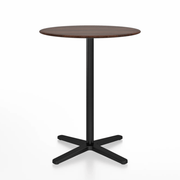 Emeco 2 Inch X Base Counter Table - Round bar seating Emeco 30" / 76cm Black Powder Coated Walnut