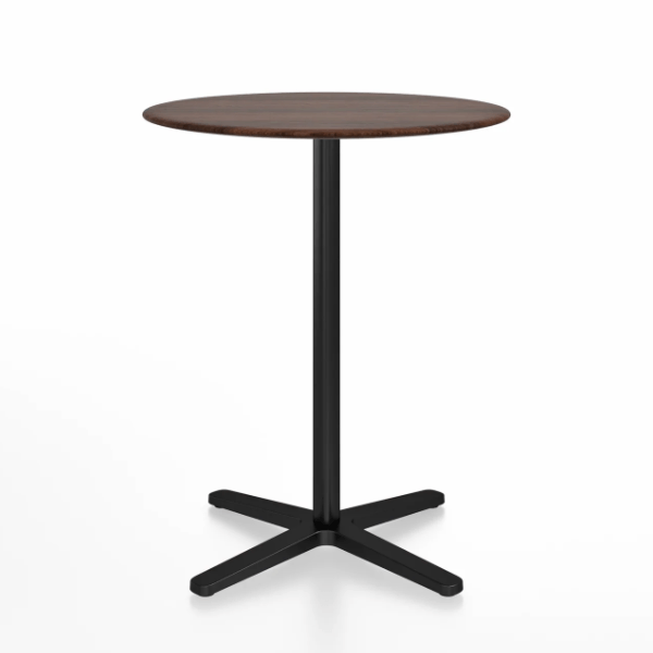Emeco 2 Inch X Base Counter Table - Round bar seating Emeco 30&quot; / 76cm Black Powder Coated Walnut