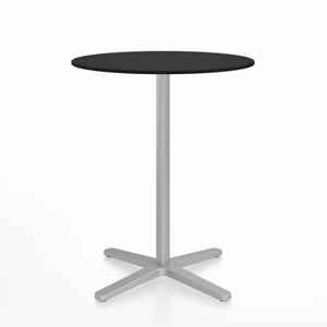 Emeco 2 Inch X Base Counter Table - Round bar seating Emeco 30" / 76cm Silver Powder Coated Black HPL