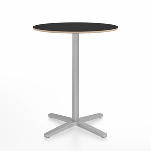Emeco 2 Inch X Base Counter Table - Round bar seating Emeco 30" / 76cm Silver Powder Coated Black Laminate Plywood
