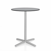 Emeco 2 Inch X Base Counter Table - Round bar seating Emeco 30" / 76cm Silver Powder Coated Grey HPL